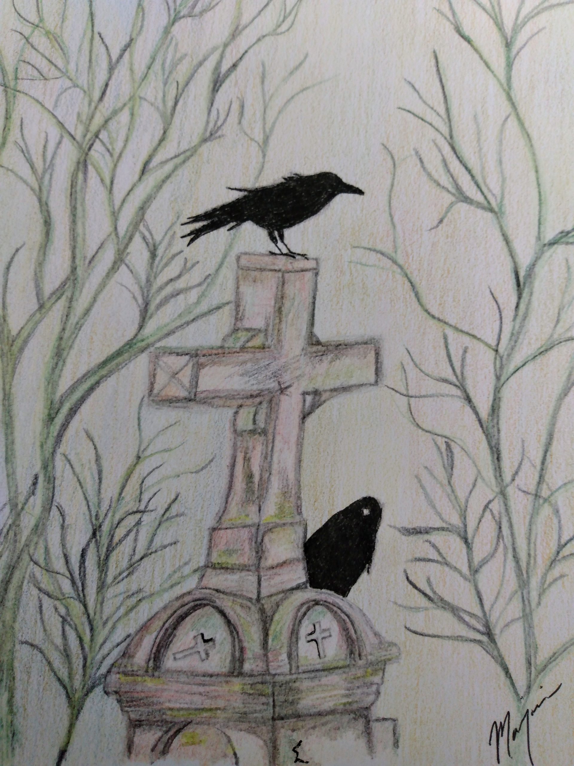 Crows on Tombstone