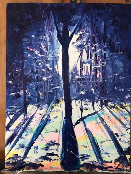 Indigo Night, 12×16” acrylic on canvas.