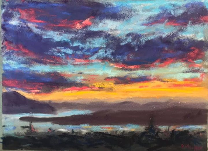 Salt Springs Dawn , soft pastel on sanded card.  Photo credit to the wonderful R