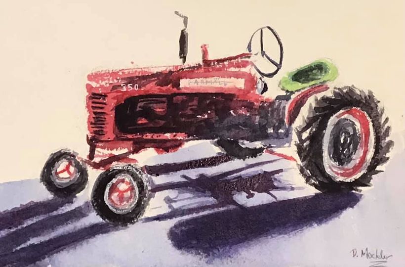 Red tractor, 9×6” #watercolour just for fun 🙂