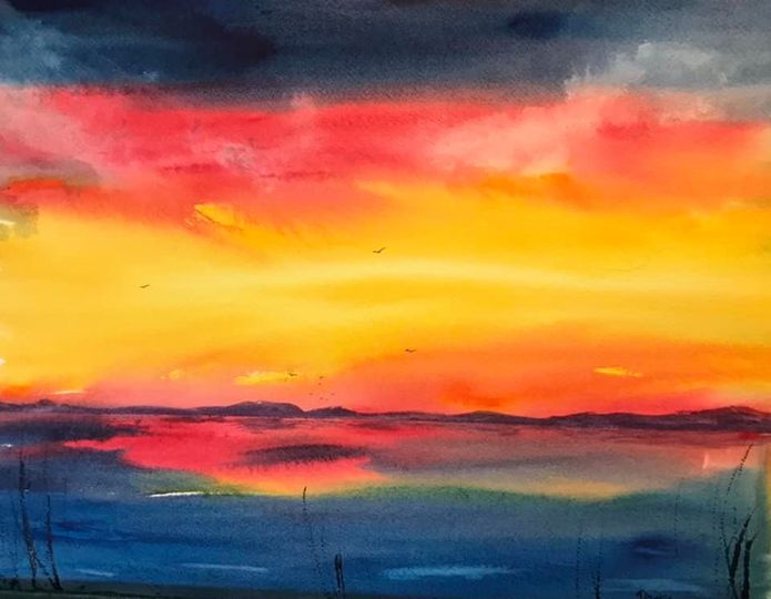 More Cowbell, today’s 16×12” watercolour on paper