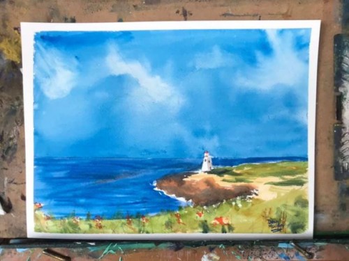 :)To windy for plein air so I did a plein hotel :))