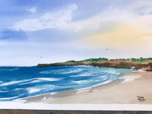 Still dreaming about the beach 💕 #watercolour lends itself perfectly to the subj