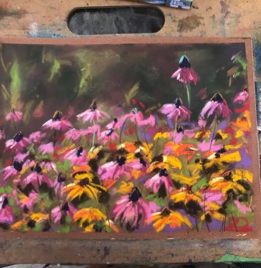 Soft Pastel I did yesterday…sitting on deck, hoping for summer to last a bit lon