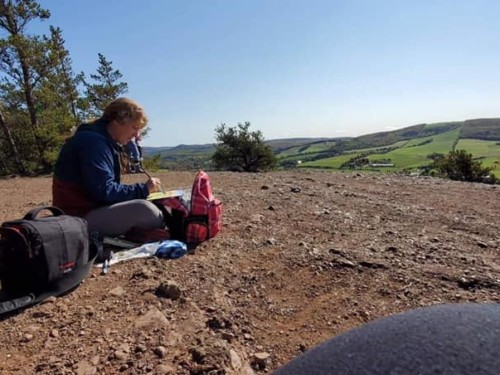 Plein Air painting in Sussex Corner, NB.. I even had someone watch for a bit :)