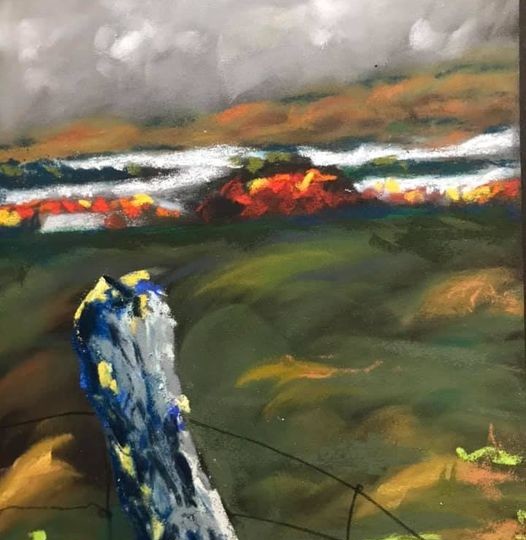 Falling, 9×13” soft pastel on sanded card