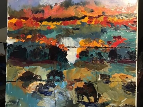 WIP #oil from photo taken on SpringHill Road 🙂 #fun