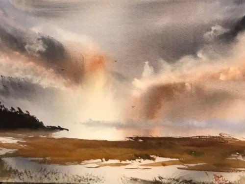 16×12” watercolour of photo taken in Alma, NB last summer