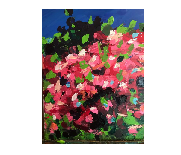 Just finished this 12×16” acrylic floral abstract