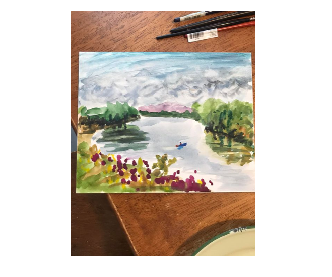 A little Plein air on a bike ride break – gorgeous day for it