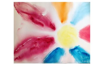 20×16” fun watercolour for spring