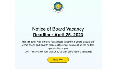 Vacancy for appointment New Brunswick Sports Hall of Fame