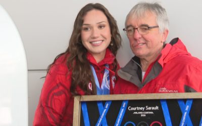 Olympic speed skater Courtney Sarault welcomed home