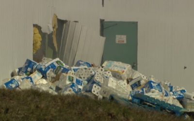 Firefighters put out fire at Irving Tissue warehouse in Dieppe | CBC News