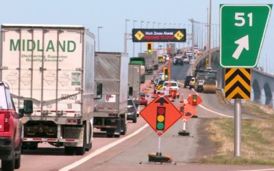 P.E.I.-bound drivers wait in line as Confederation Bridge reduced to one lane | CBC News
