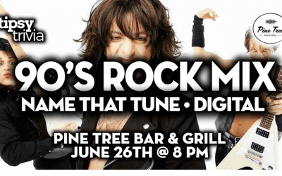 Fredericton: Pine Tree Bar – 90’s Rock Mix Name That Tune – June 26, 8pm